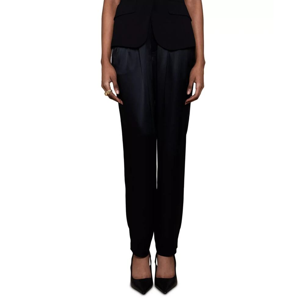 NONCHALANT LABEL Women Layered Belted Pants Black Size XL 0677